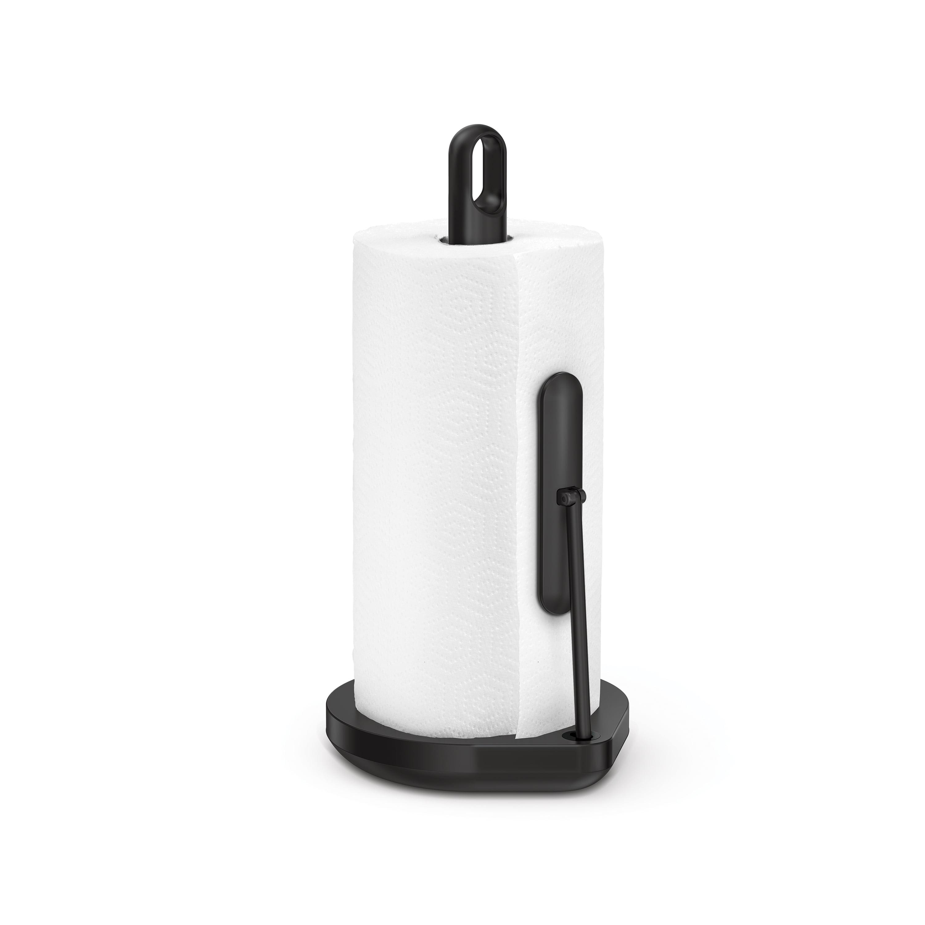 Matte Black Steel Tension Arm Paper Towel Holder