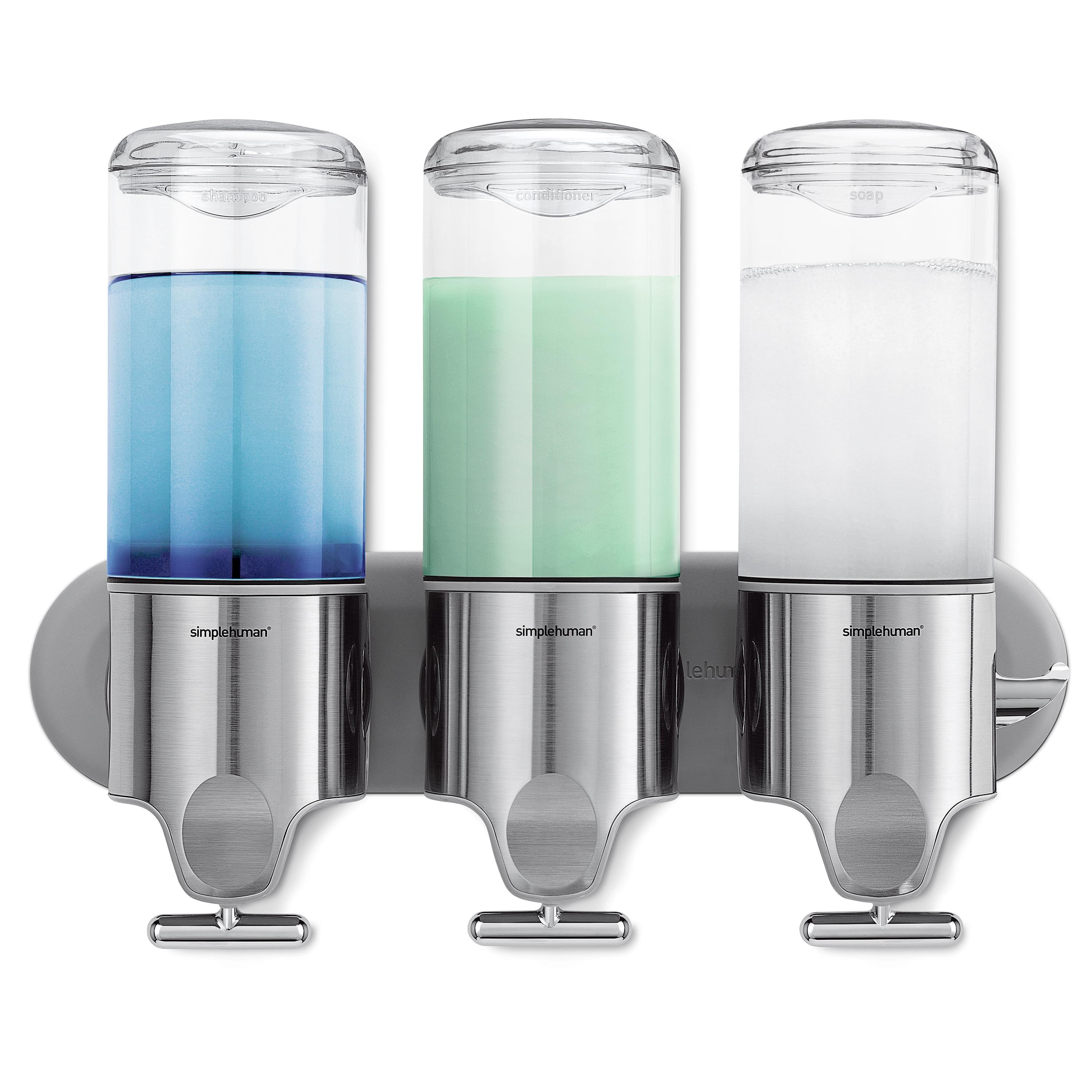 Triple Wall Mount Soap Dispenser with Silver Finish