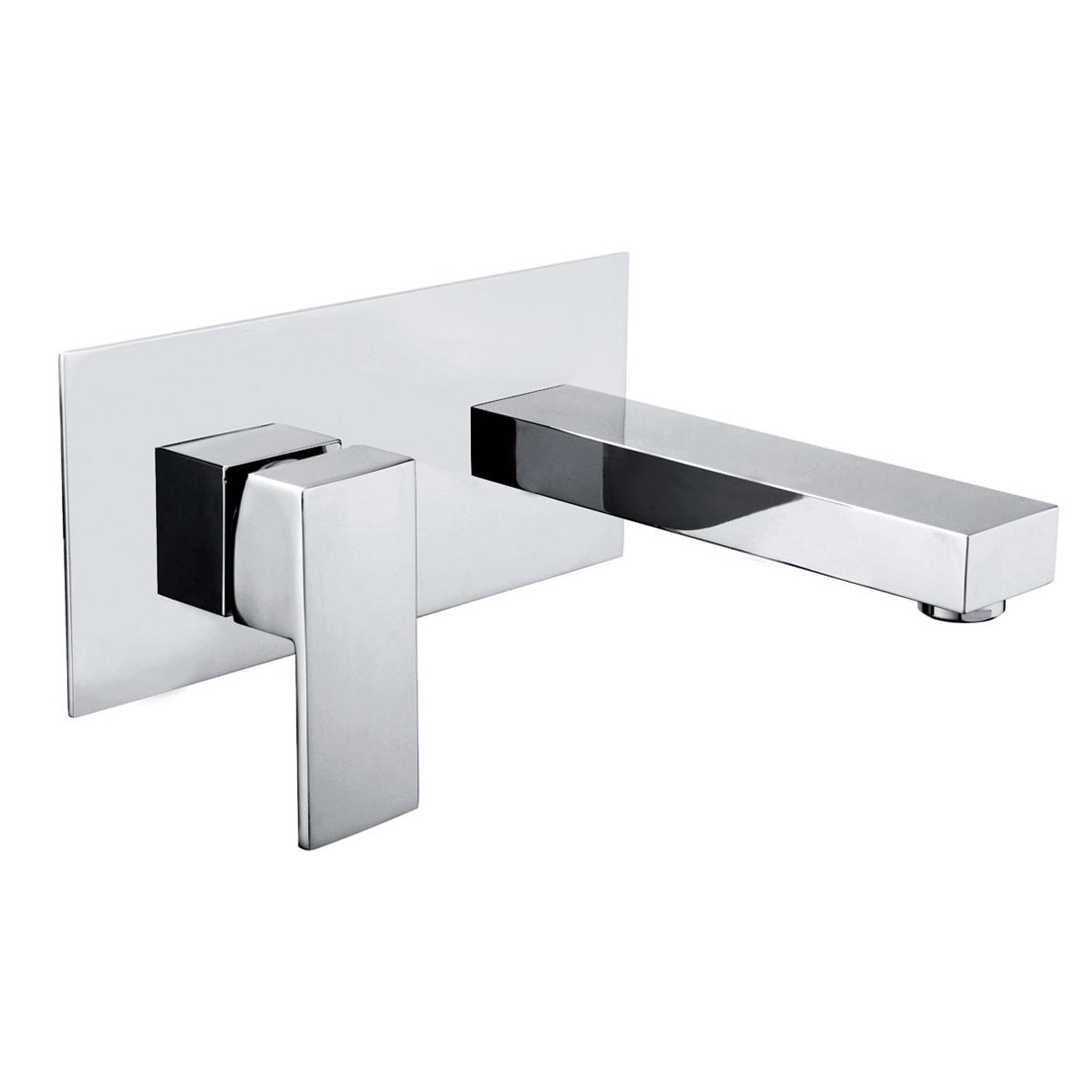 Chrome Wall Mounted Left-Handed Single Handle Bathroom Faucet