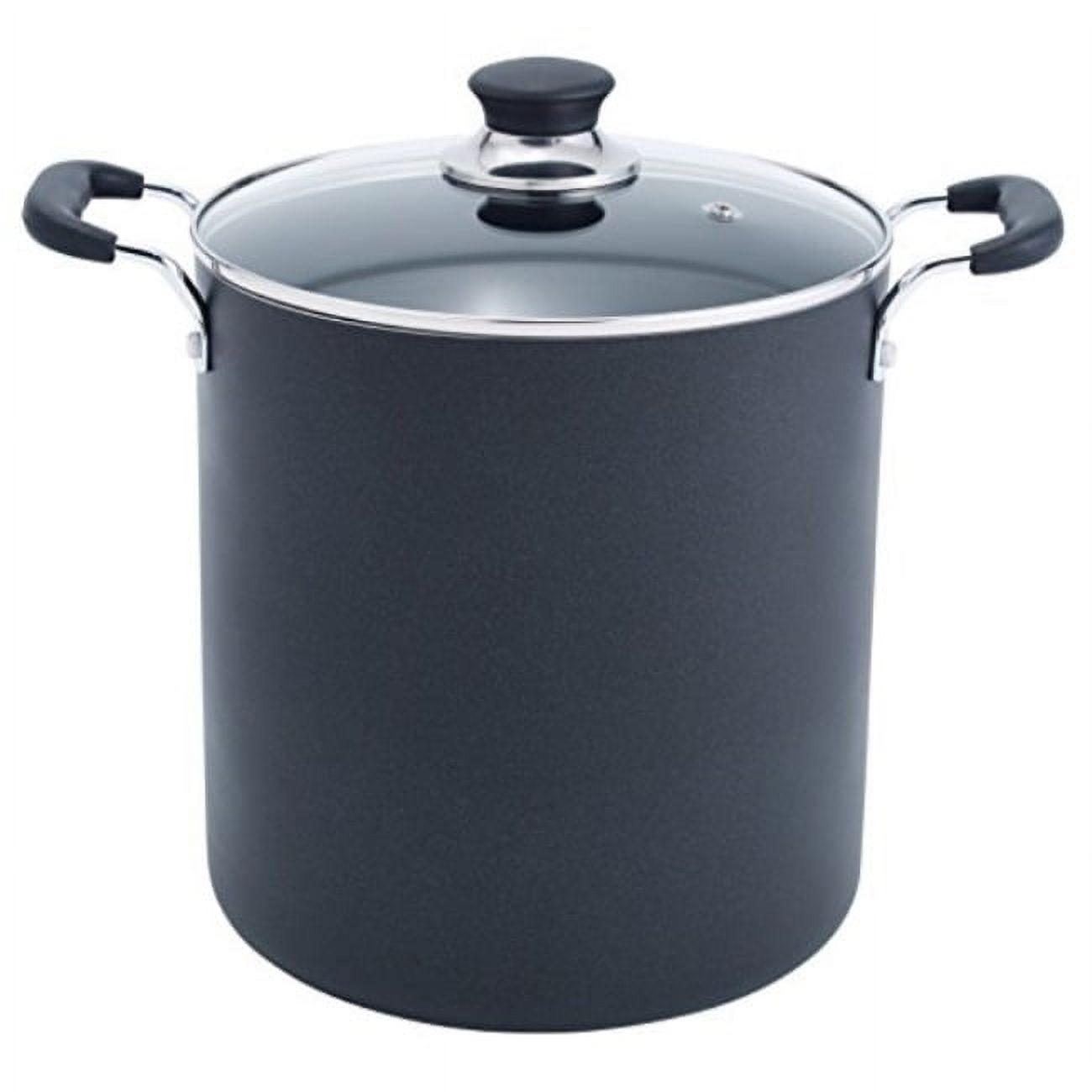 T-fal 12qt Stock Pot with Lid, Simply Cook Nonstick Cookware Black