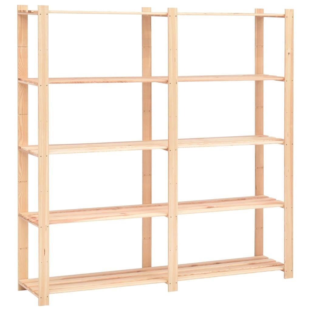 GVJMTKP Solid Pinewood 5-Tier  Rack - 66.9"x15"x66.9"  Perfect for Kitchen  Laundry Room  Basement  Office & Garage  Easy to Assemble  Maximum Load 1102.3 lb  Beige