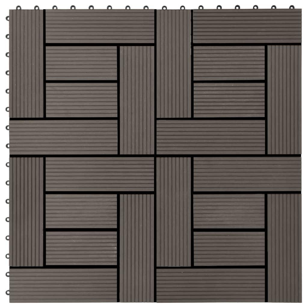 VidaXL 11 Pieces Decking Tiles WPC 11.8" x 11.8" 1 Sqm