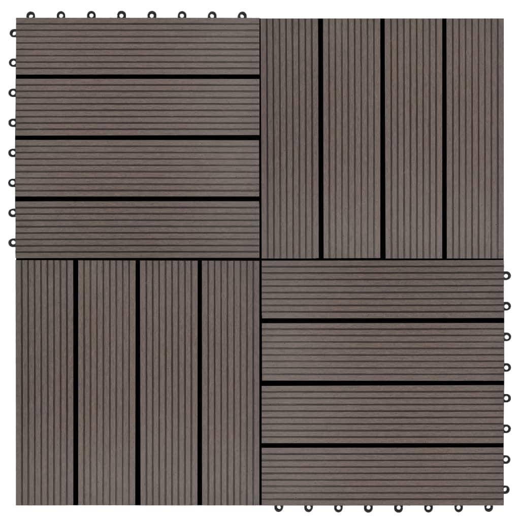 VidaXL 11 Pieces Decking Tiles WPC 11.8" x 11.8" 1 Sqm