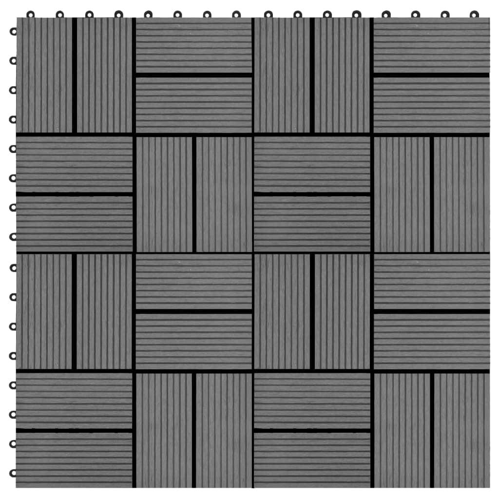 VidaXL 11 Pieces Decking Tiles WPC 11.8" x 11.8" 1 Sqm
