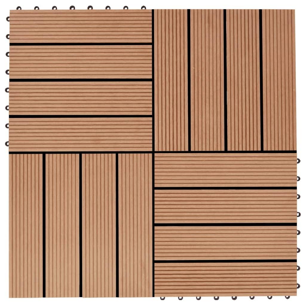 VidaXL 11 Pieces Decking Tiles WPC 11.8" x 11.8" 1 Sqm