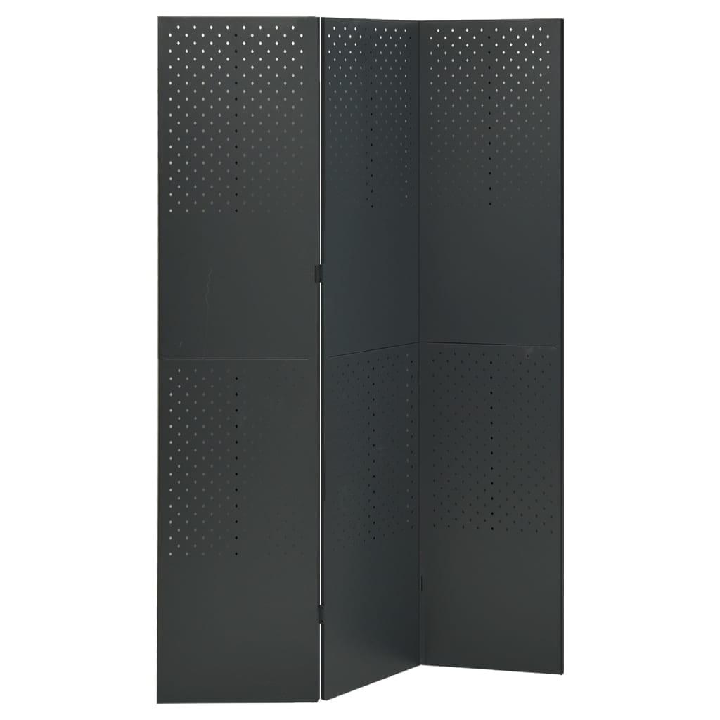 vidaXL VidaXL Room Divider Freestanding Privacy Screen for Room Separation Steel