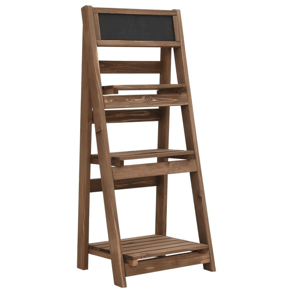 Solid Fir Wood 3-Tier Plant Stand with Blackboard