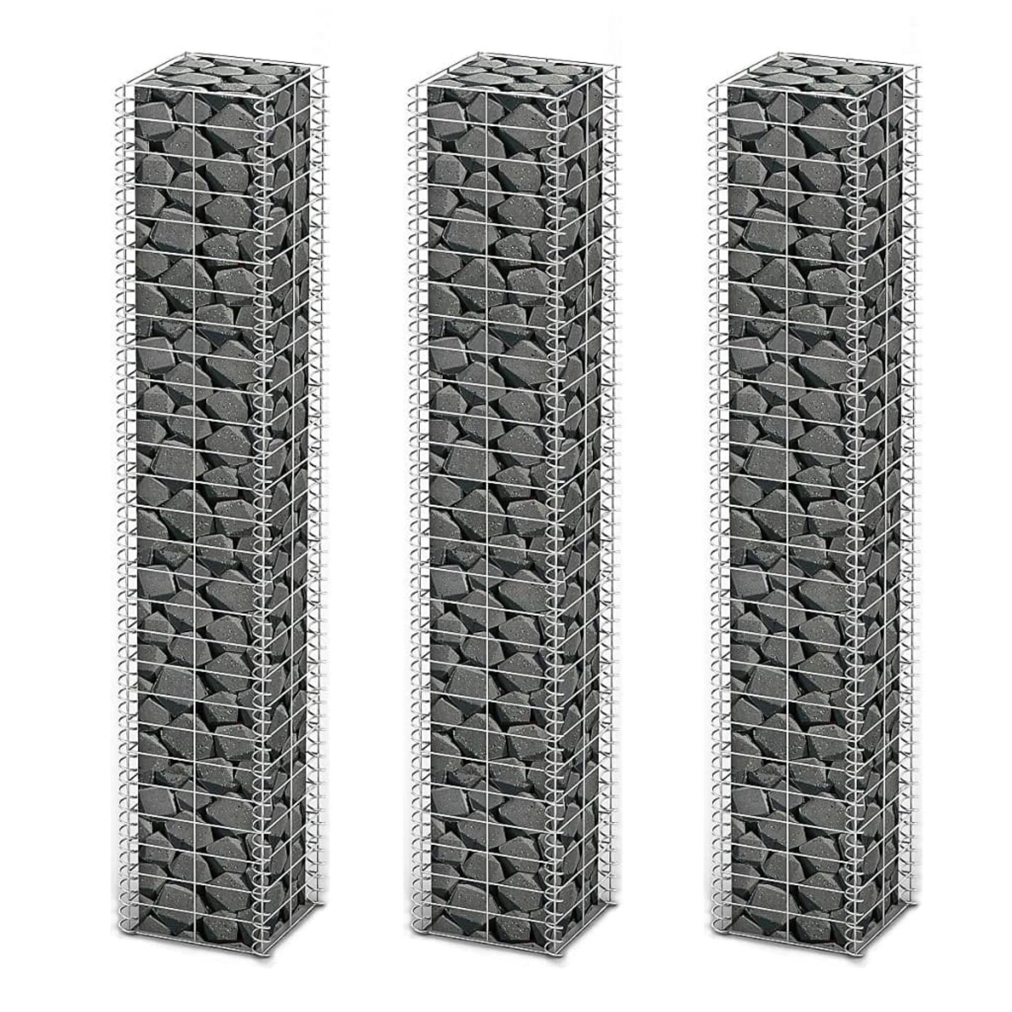 vidaXL 3X Gabion 59" Steel Retaining Wall Garden Edging Cage Basket Planter