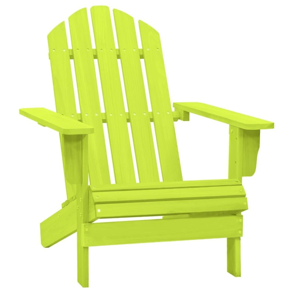 vidaXL Patio Adirondack Chair, Solid Fir Wood, Green