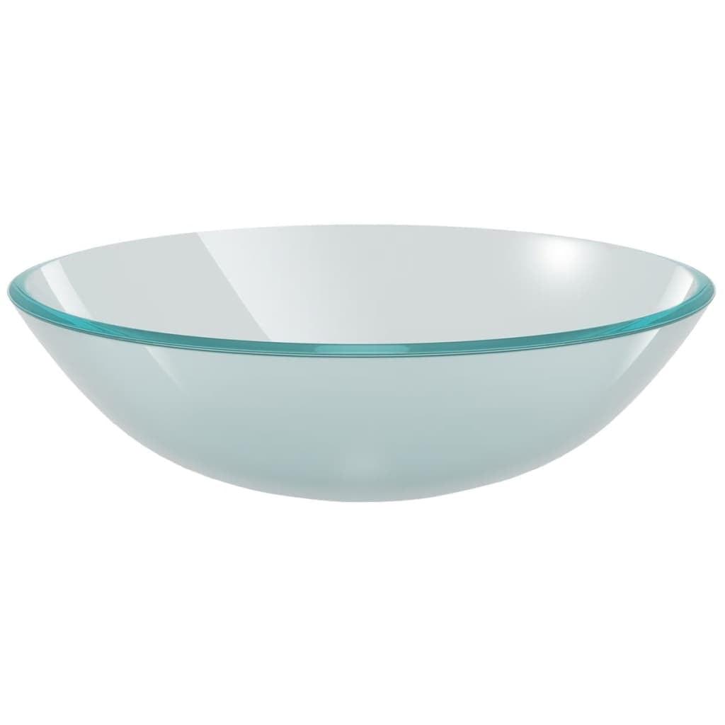 VidaXL 142230 VidaXL Basin Round Wash Vanity Sink Small Countertop Basin Tempered Glass