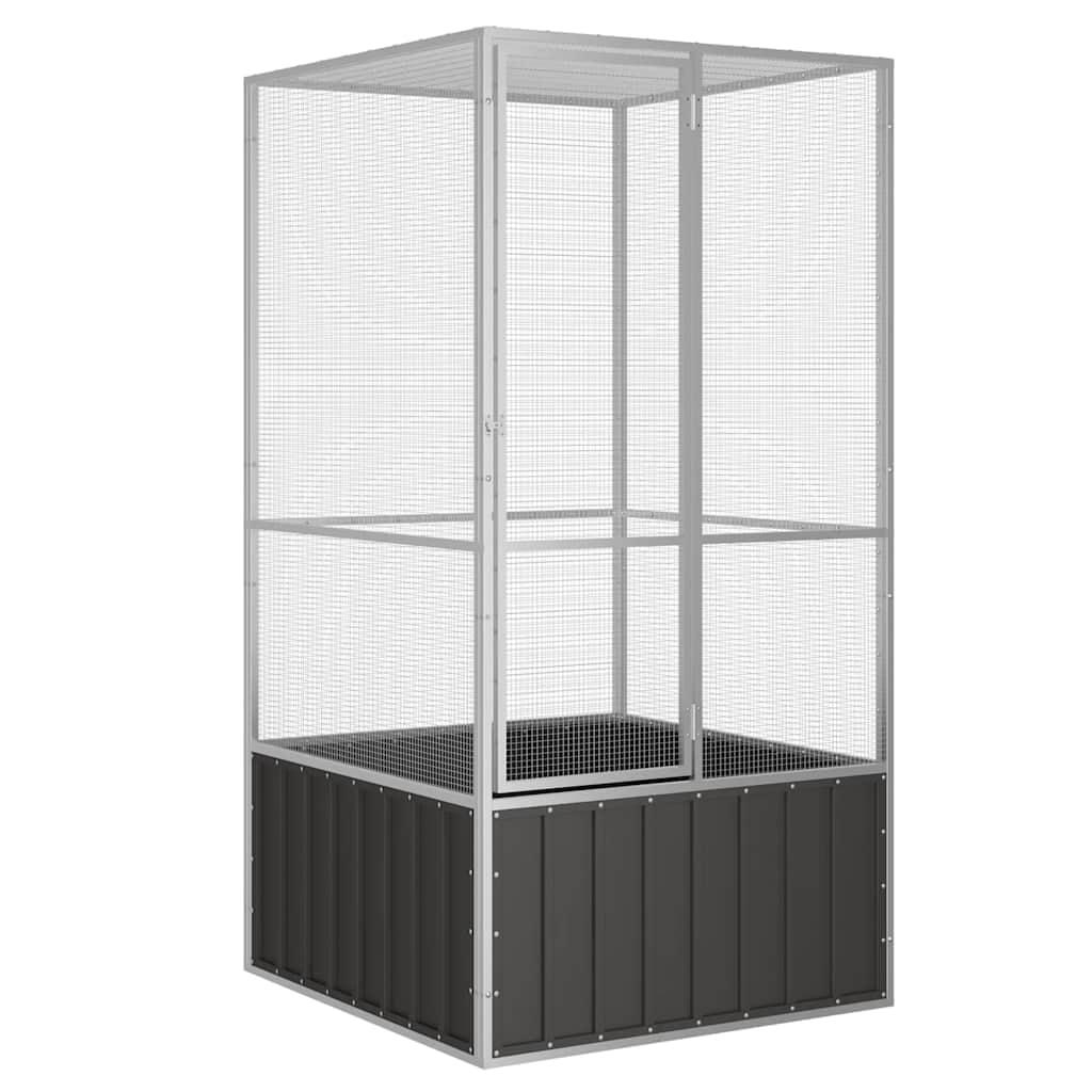 vidaXL Bird Cage Anthracite 43.7 in.x42.1 in.x83.3 in. Galvanized Steel