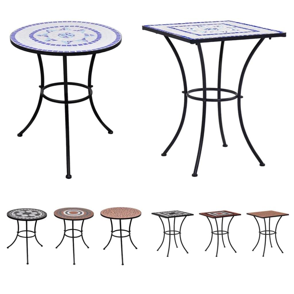 vidaXL Bistro Table Outdoor Side Table Garden Patio Porch Mosaic Table Ceramic