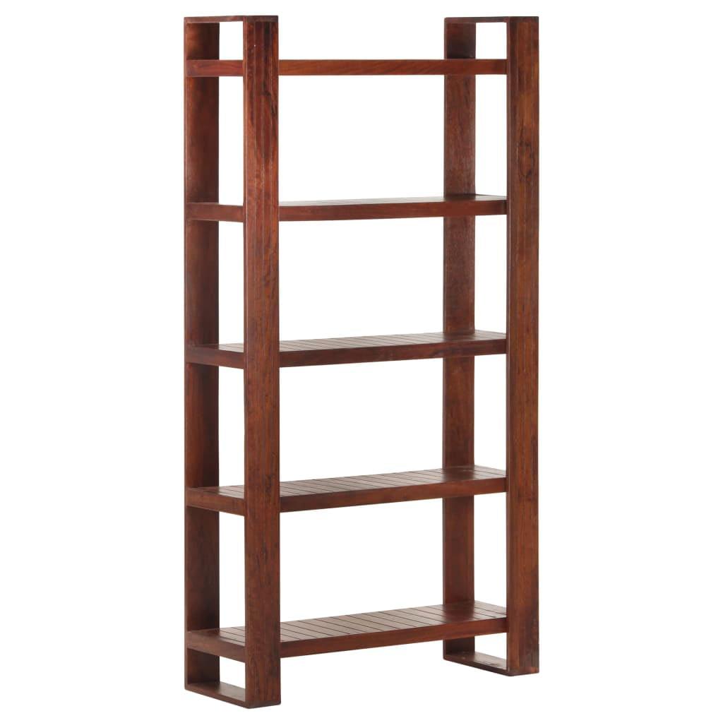 Honey Brown Acacia Wood 5-Shelf Book Cabinet 33.5"x11.8"x65.4"