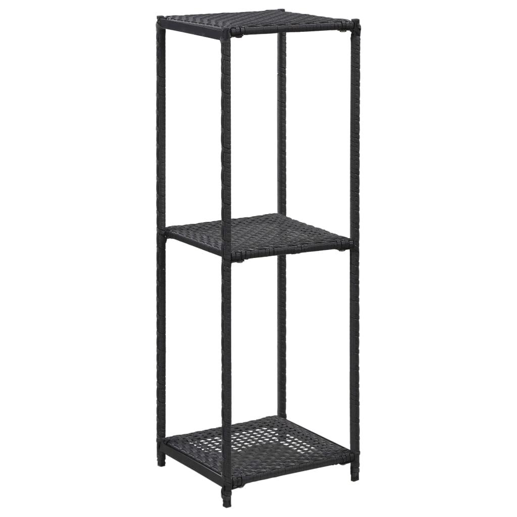 vidaXL Storage Shelf Black 11.8 in.x11.8 in.x35.4 in. Poly Rattan