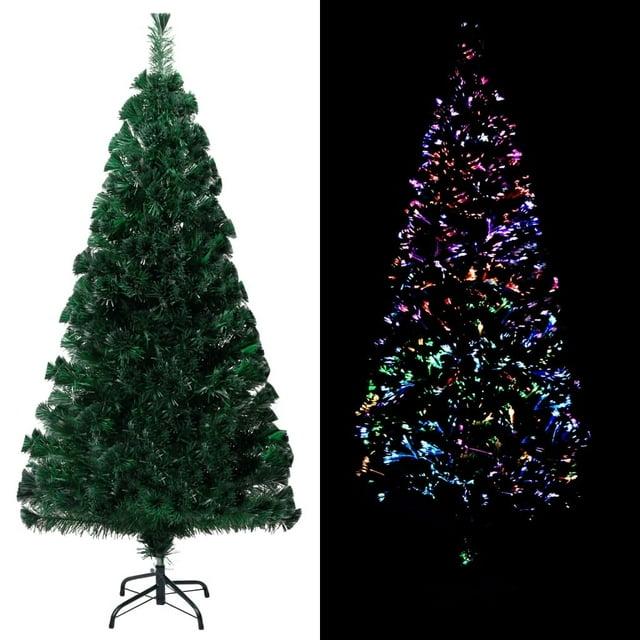 ikayaa Artificial Christmas Tree with Stand Green 47.2" Fiber Optic