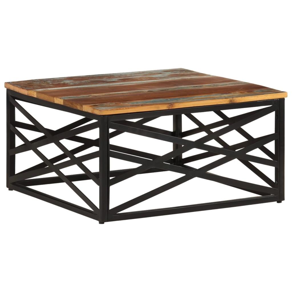 vidaXL Solid Reclaimed Wood Coffee Table with Steel Legs – Industrial Style – Handmade