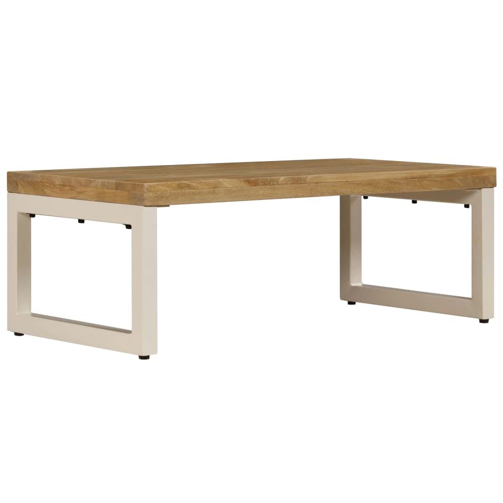 Rectangular Mango Wood and Steel Coffee Table, 39.4"