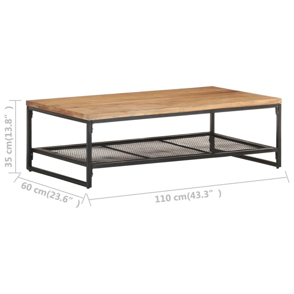 vidaXL Coffee Table 43.3"x23.6"x13.8" Solid Acacia Wood