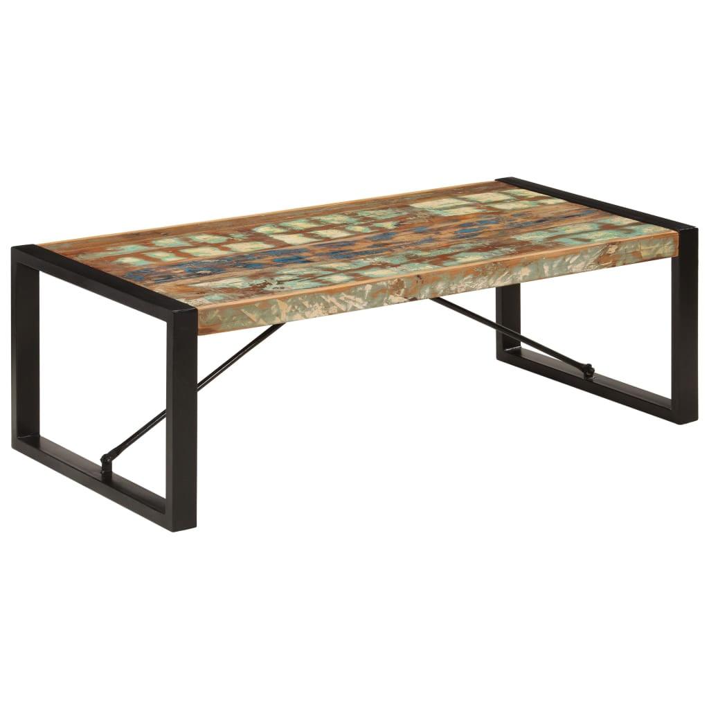 Industrial Charm 47" Reclaimed Wood Coffee Table with Steel Legs