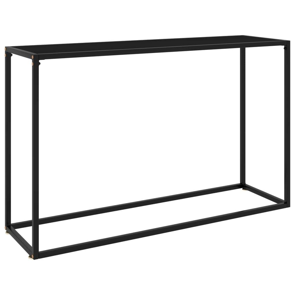 Black Tempered Glass and Metal Console Table 47.2"