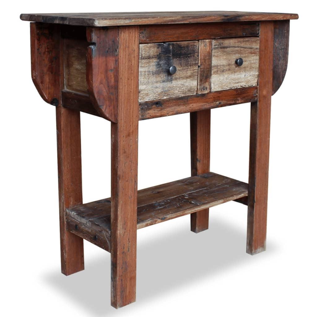 Rustic Charm Reclaimed Wood Console Table with Storage