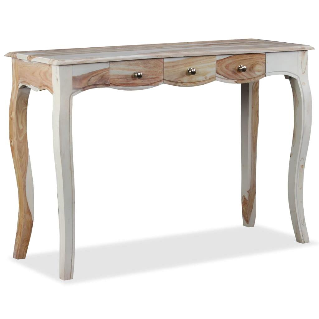 Sheesham Wood Console Table with 3 Drawers 43.3"x15.7"x29.9"