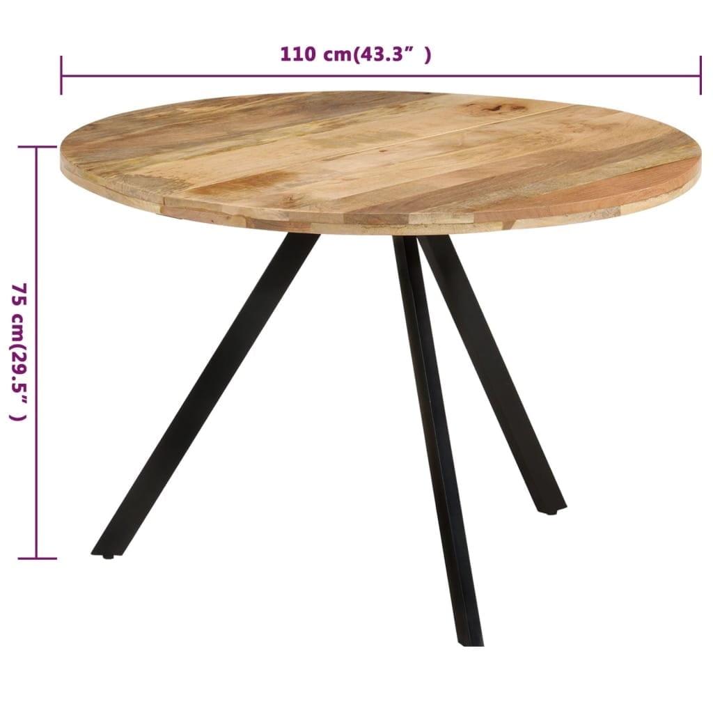 vidaXL Dining Table 43.3 in.x29.5 in. Solid Wood Mango