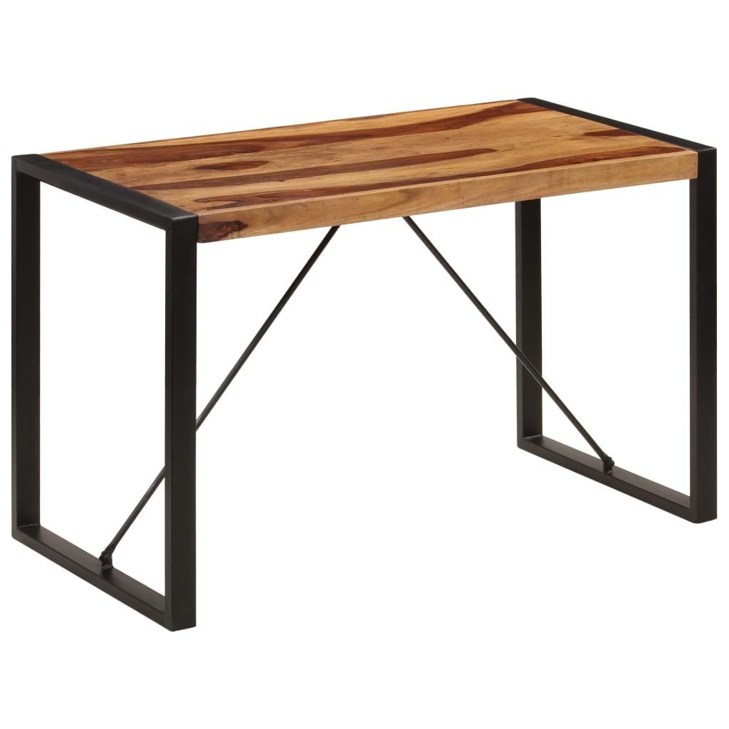 Reclaimed Sheesham Wood Industrial Dining Table with Steel Legs