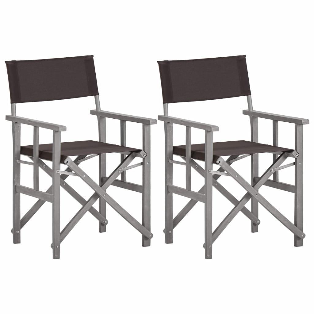 vidaXL Director's Chairs 2 pcs Solid Acacia Wood