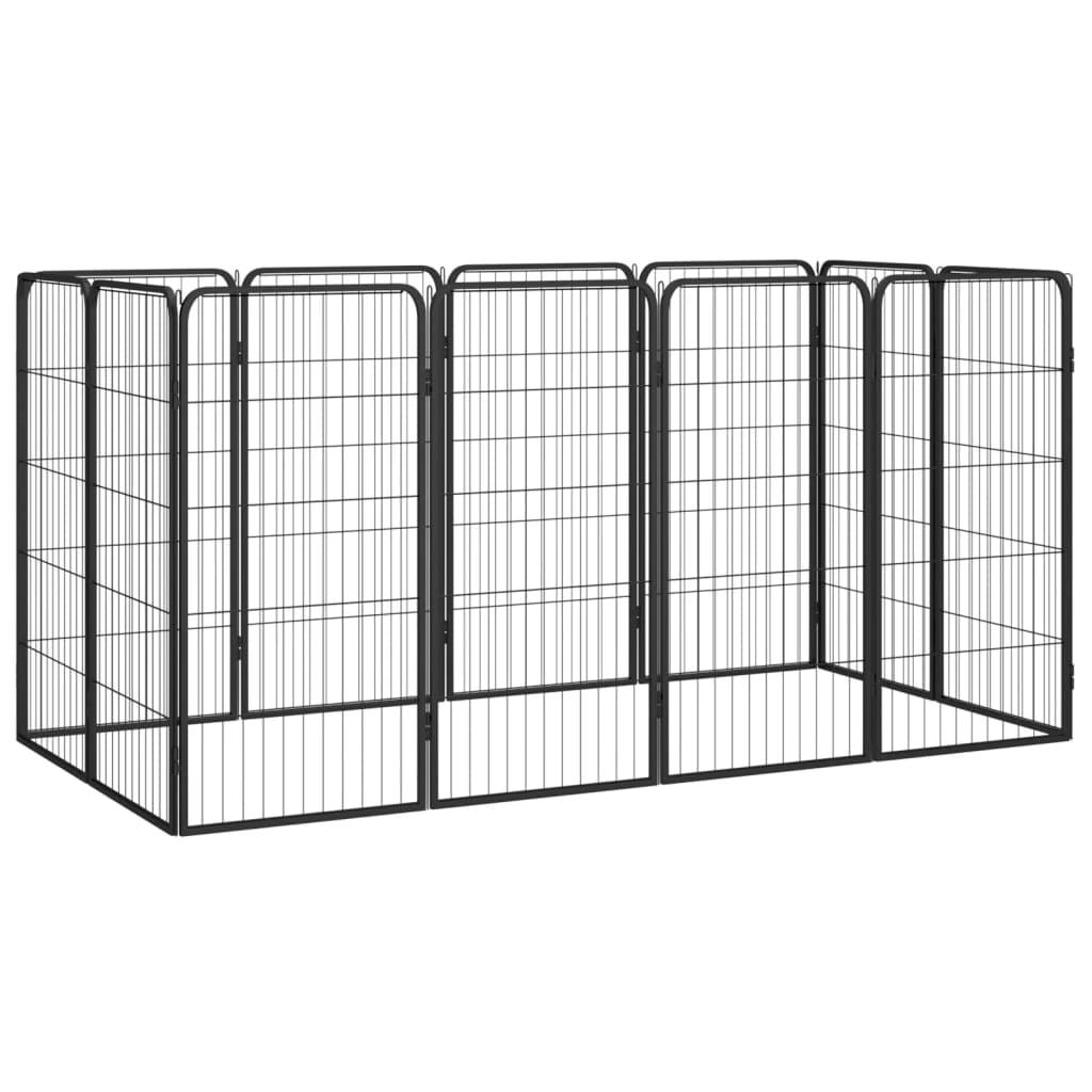 vidaXL Black Steel 12-Panel Dog Playpen Kennel