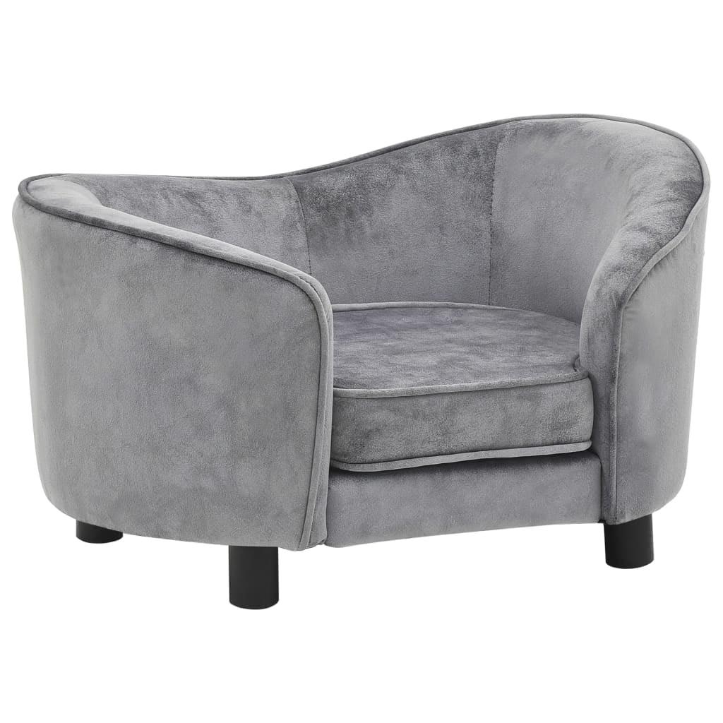 Cozy Haven Elevated Small Pet Sofa in Plush Gray