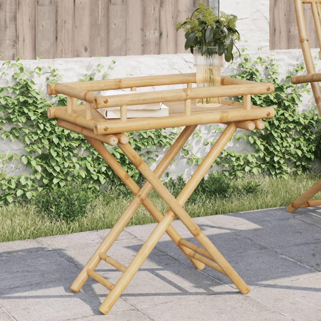 VidaXL Vidaxl Folding Tray Table 23.6"X15.7"X26.8" Bamboo