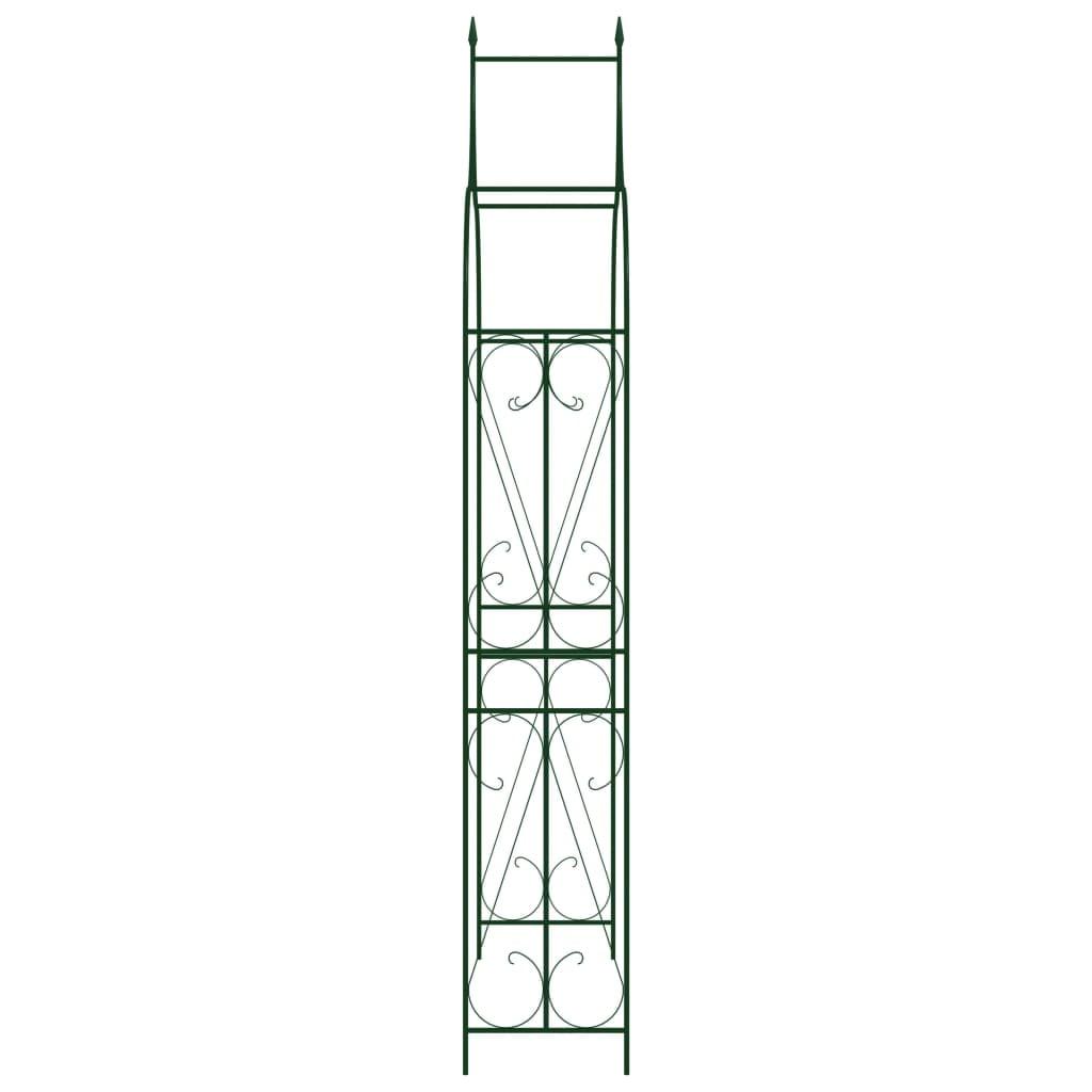vidaXL Garden Arch Dark Green Powder-coated Iron, Plastic 47.2x15x101.6 in