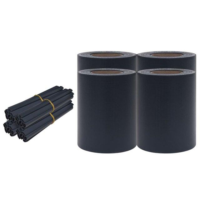 vidaXL Garden Privacy Screens 4 pcs PVC 114.8'x0.6' Matte Dark Gray