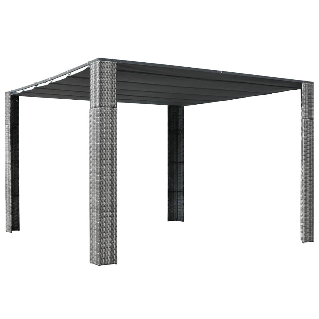 vidaXL Gazebo Outdoor Canopy Tent Patio Pavilion Shade with Roof Poly Rattan
