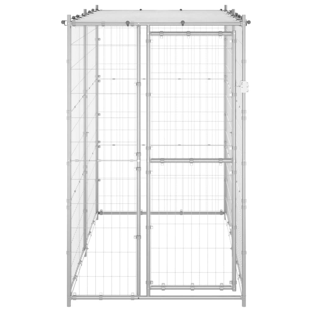 Large Galvanized Steel Outdoor Dog Kennel with Roof