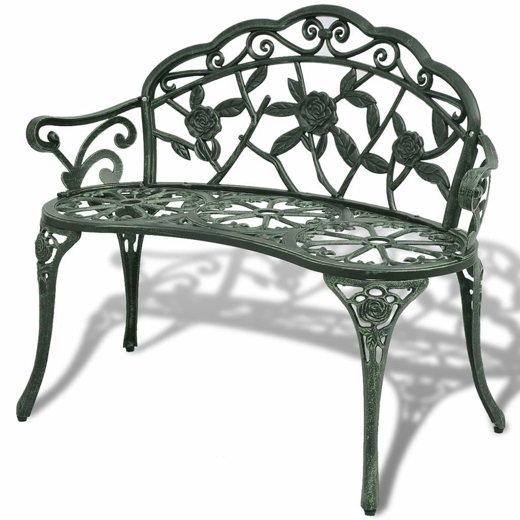 vidaXL Patio Bench 39.4 in. Cast Aluminum Green