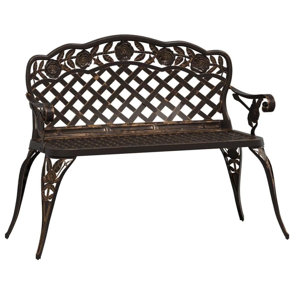 vidaXL Patio Bench 42.5" Cast Aluminum Bronze