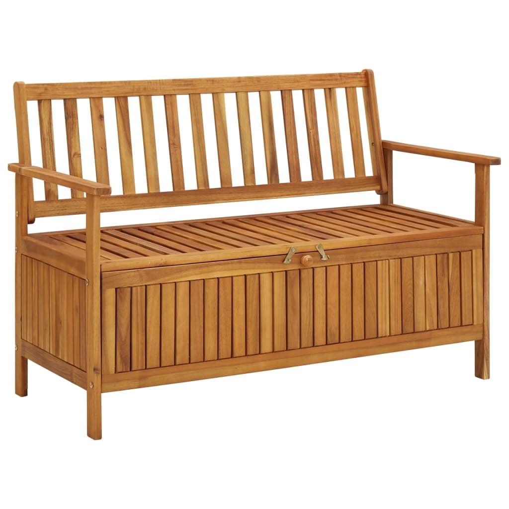 vidaXL Outdoor Storage Bench Deck Box for Patio Furniture Solid Wood Acacia