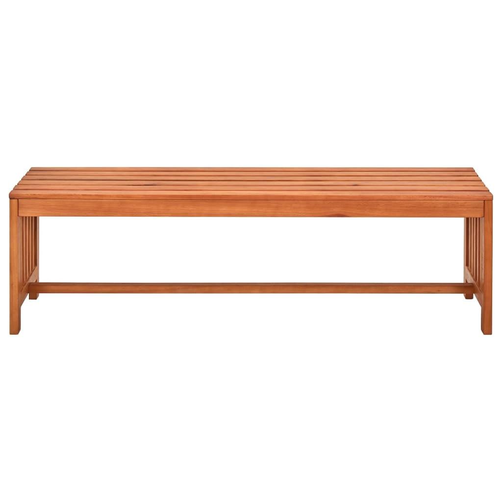 Eucalyptus Wood Outdoor Patio Bench 51.2" Oil-Finished Brown