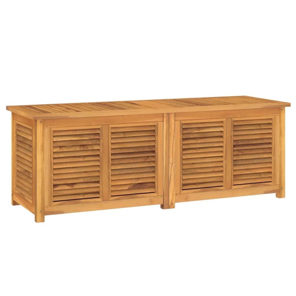 VidaXL 59.1'' W Water Resistant Teak Storage Bench in Gray