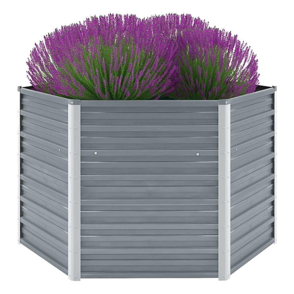 vidaXL Raised Garden Bed Raised Flower Bed Galvanized Steel Outdoor Planter