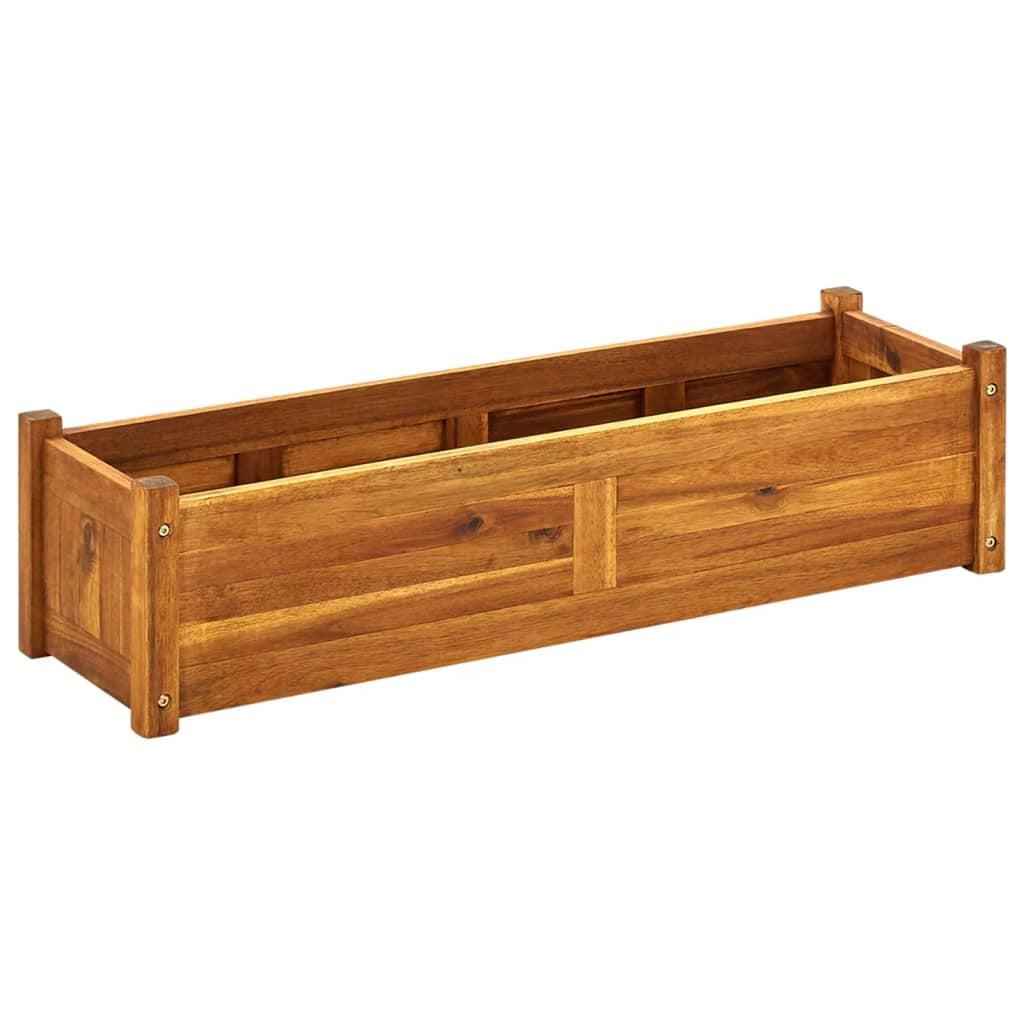 Acacia Wood Rustic Rectangular Raised Garden Bed