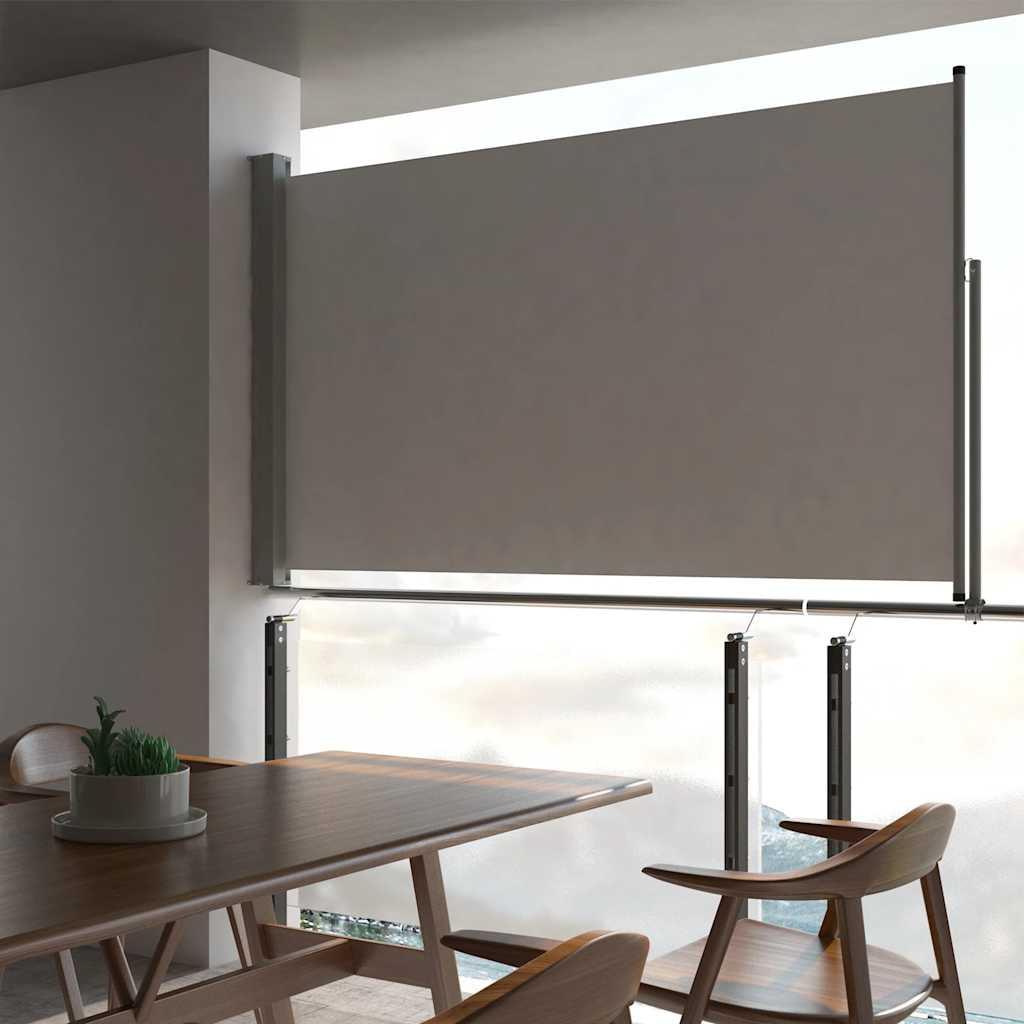 vidaXL Patio Retractable Side Awning 55.1"x118.1" Gray