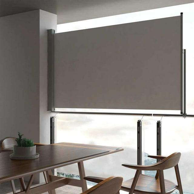 vidaXL Patio Retractable Side Awning 55.1"x118.1" Gray