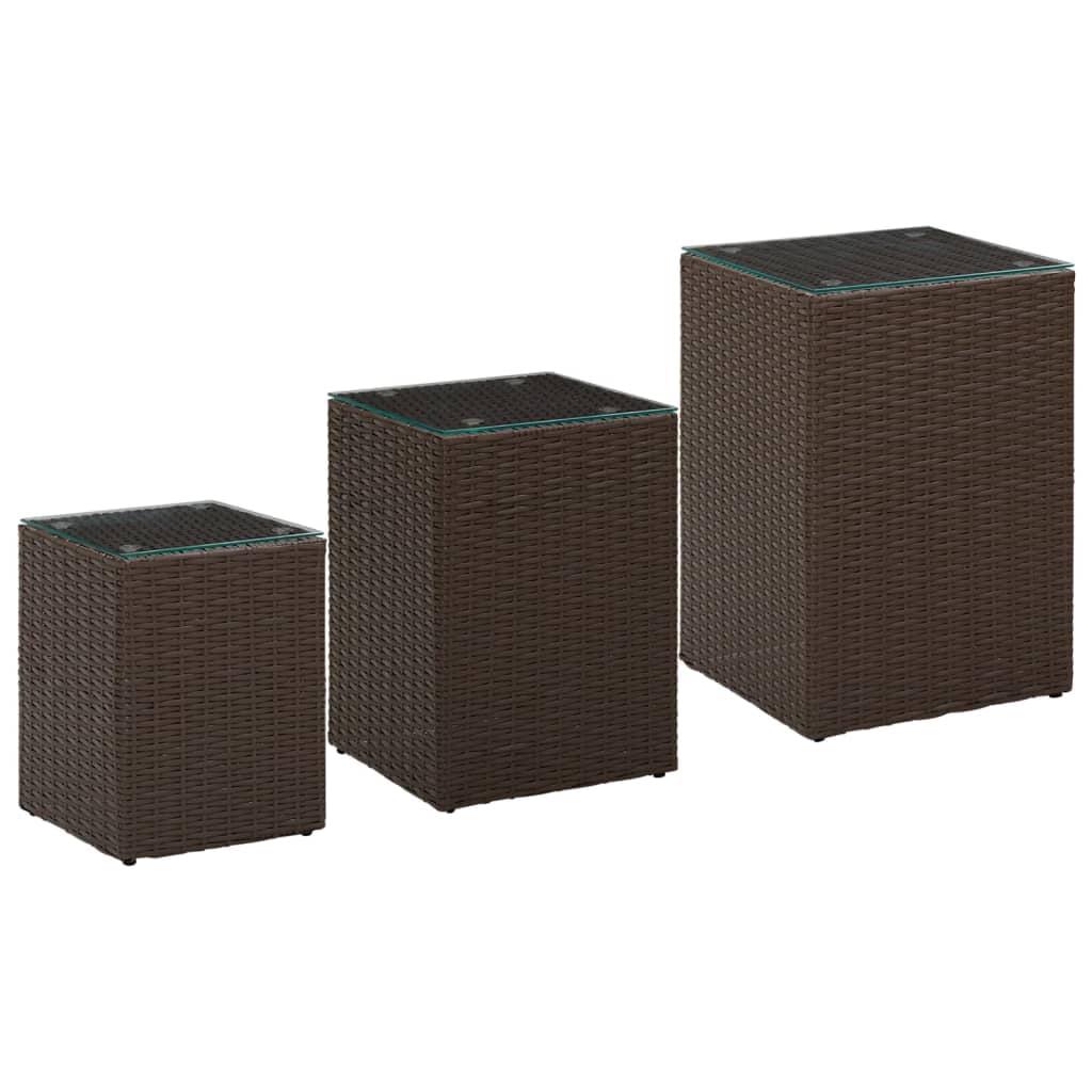 vidaXL Side Table End Table Indoor Outdoor Furniture Coffee Table Poly Rattan