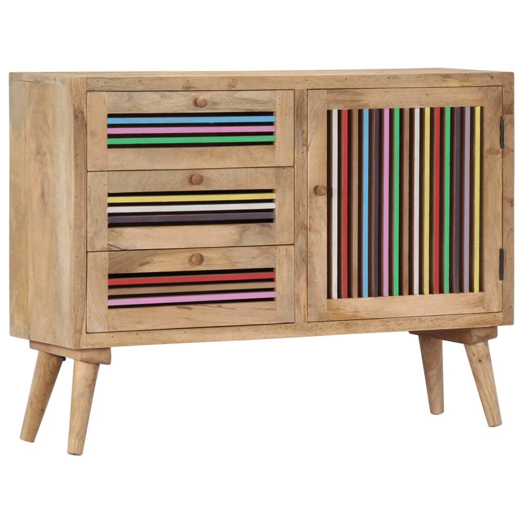 Elegant Mango Wood Sideboard with Polished Finish and Ample Storage