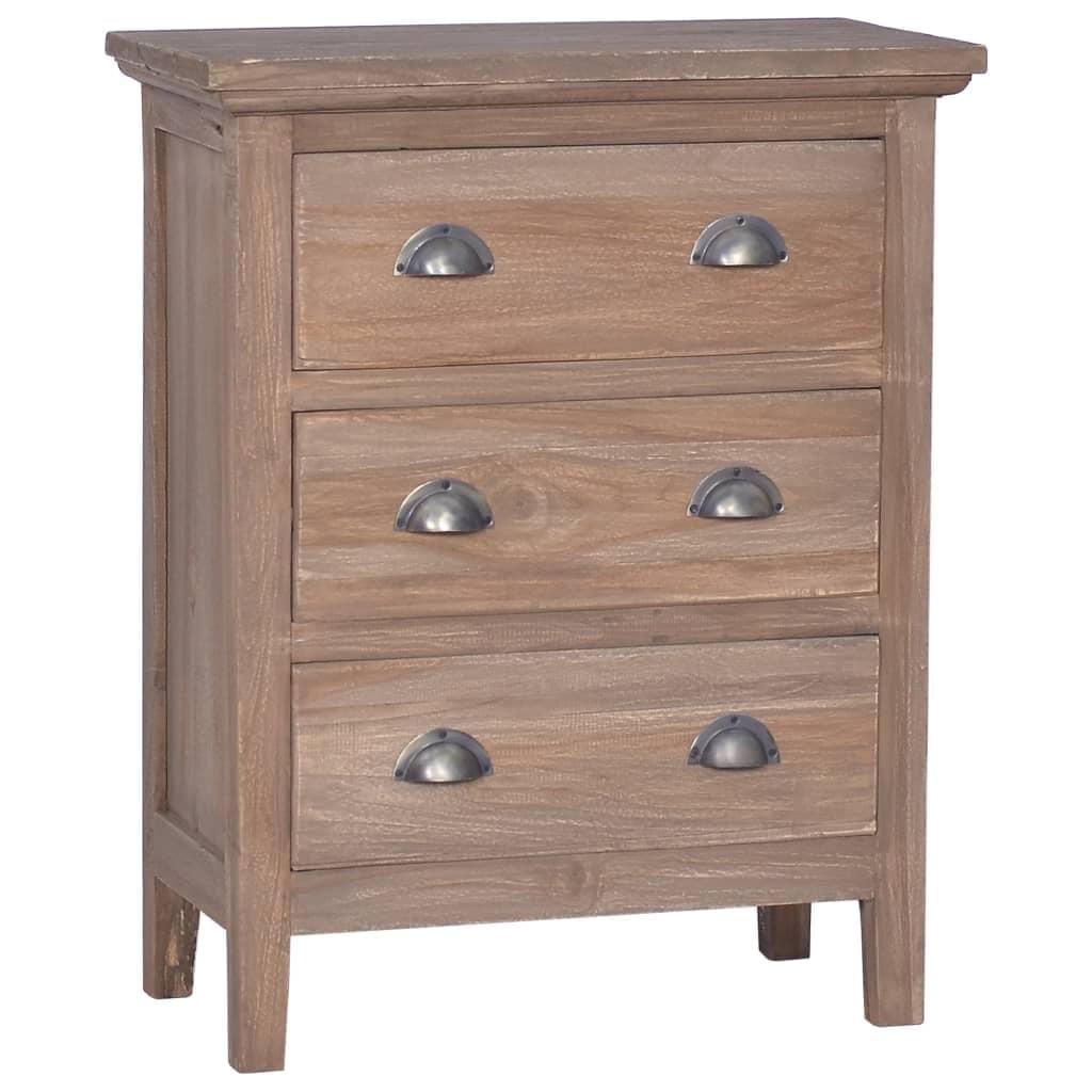 Rustic Solid Teak Wood Sideboard with 3 Drawers