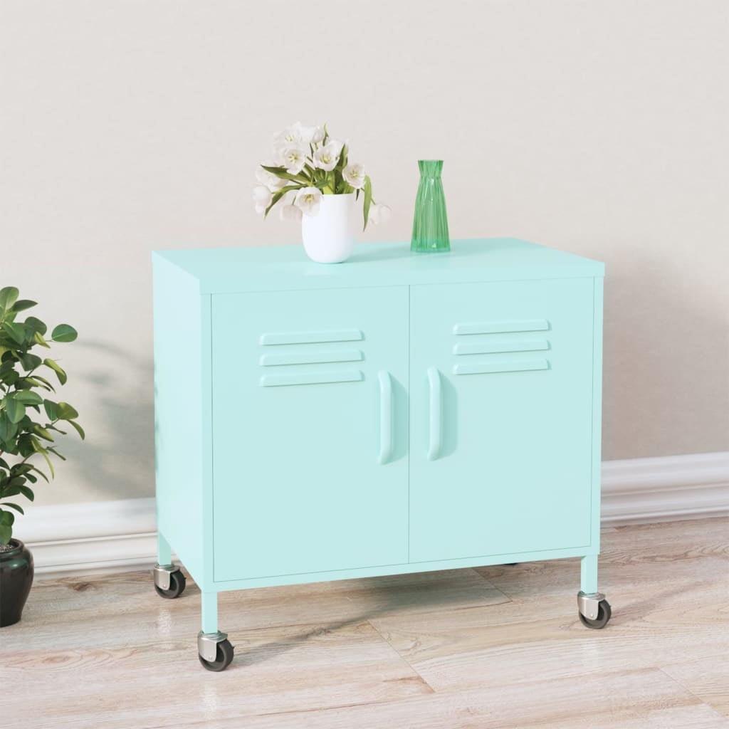 Mint Steel Adjustable Shelving Office Cabinet with Wheels