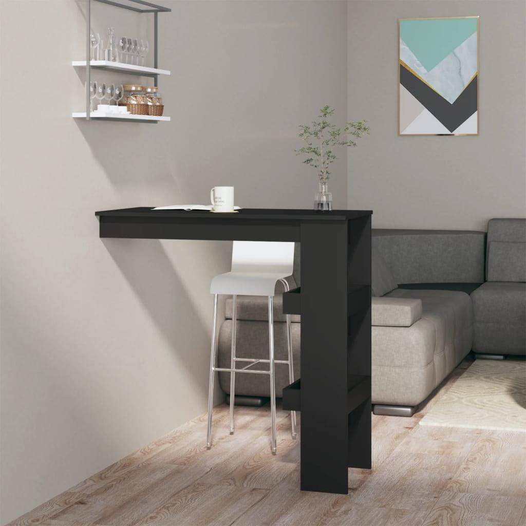 vidaXL Wall Bar Table Black 40.2"x17.7"x40.7" Engineered Wood